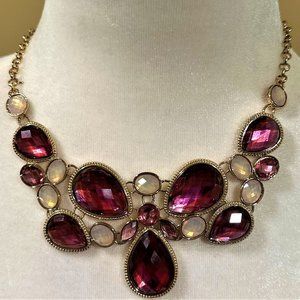 Karen Scott Pink Purplish Neckpiece in Gold tone NWT